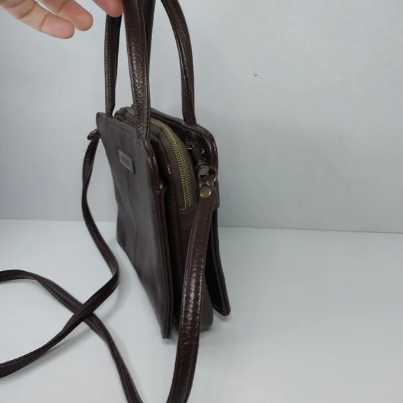 Vintage Y2K 2000’s Faded Glory Crossbody Bag Purse Brown Faux Leather 90s Iconic - Picture 4 of 14